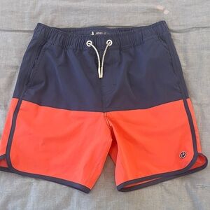 johnnie-O boys Navy and red Swim Trunks